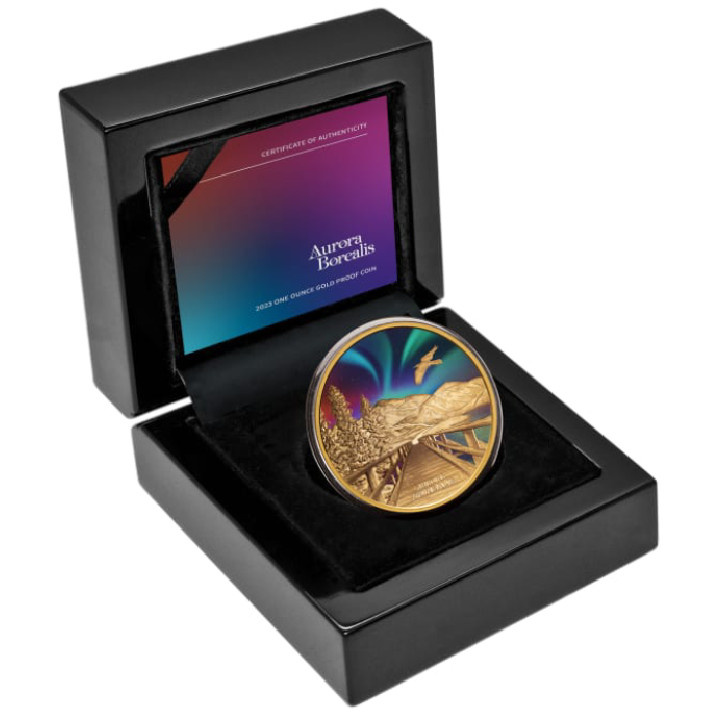 Niue: Aurora Borealis colored 1 oz Gold 2023 Proof