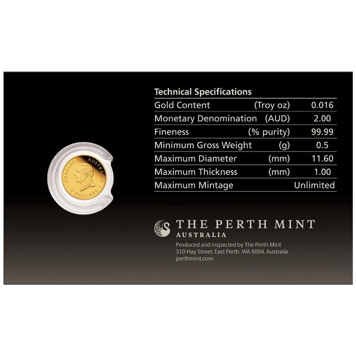 Златна монета Perth Mint: Австралийски кенгуру 0,5 грама злато 2026 пруф
