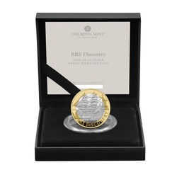 RRS Discovery £2 vergoldetes Silber 2025 Proof Piedfort