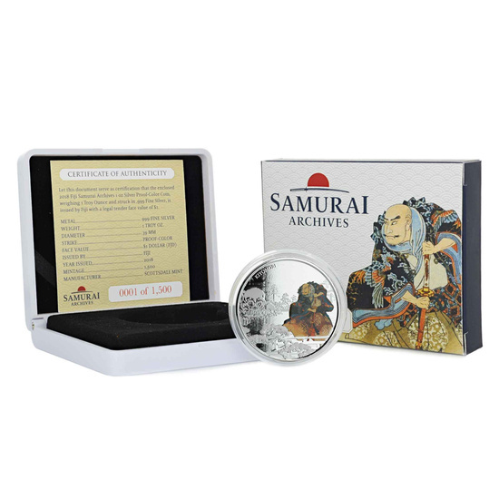 Fiyi: Samurai Archives coloreada 1 oz Plata 2018 Proof