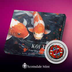 Fiji: Koi Fish kolorowany 1 uncja Srebra 2023 Proof