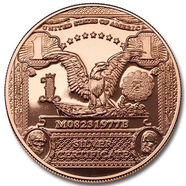 $1 banknote, 1 ounce of copper