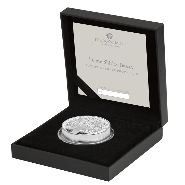 Dame Shirley Bassey 2 oz Silber 2023 Proof