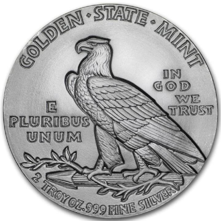 Cabeza India 1929 2 oz Plata