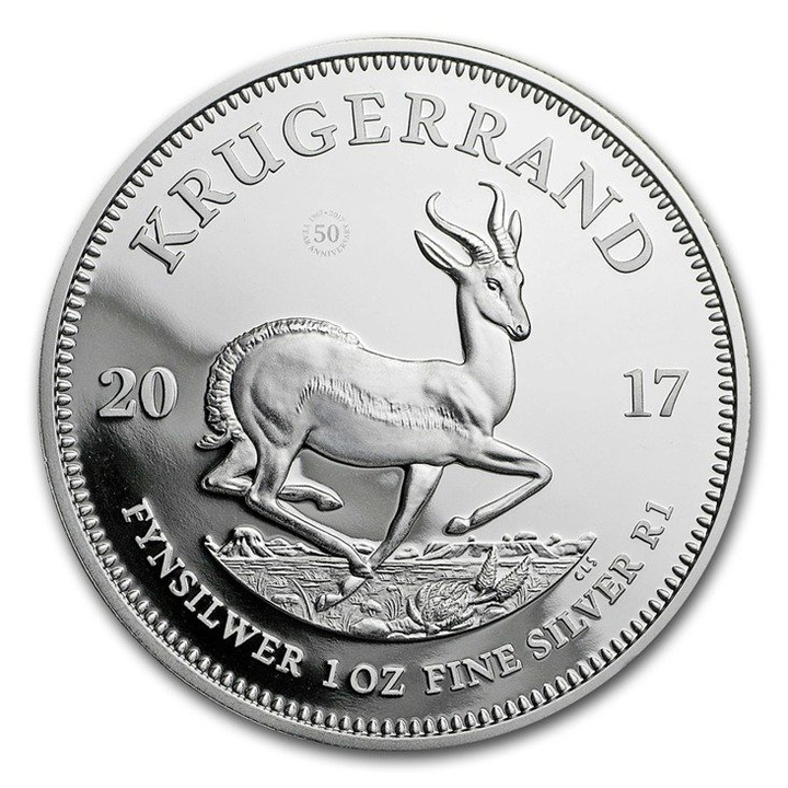 Krugerrand 1 unce stříbra 2017 (50. výročí) PROOF