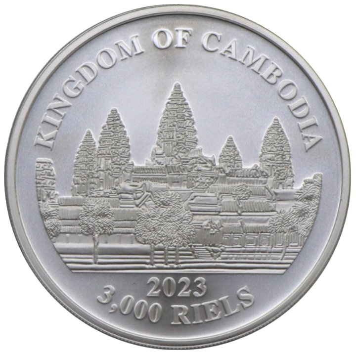Cambodia: Asian Elephant 1 oz Silver 2023