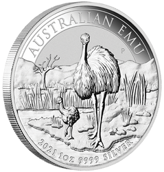 Australijski Emu 1 uncja Srebra 2021