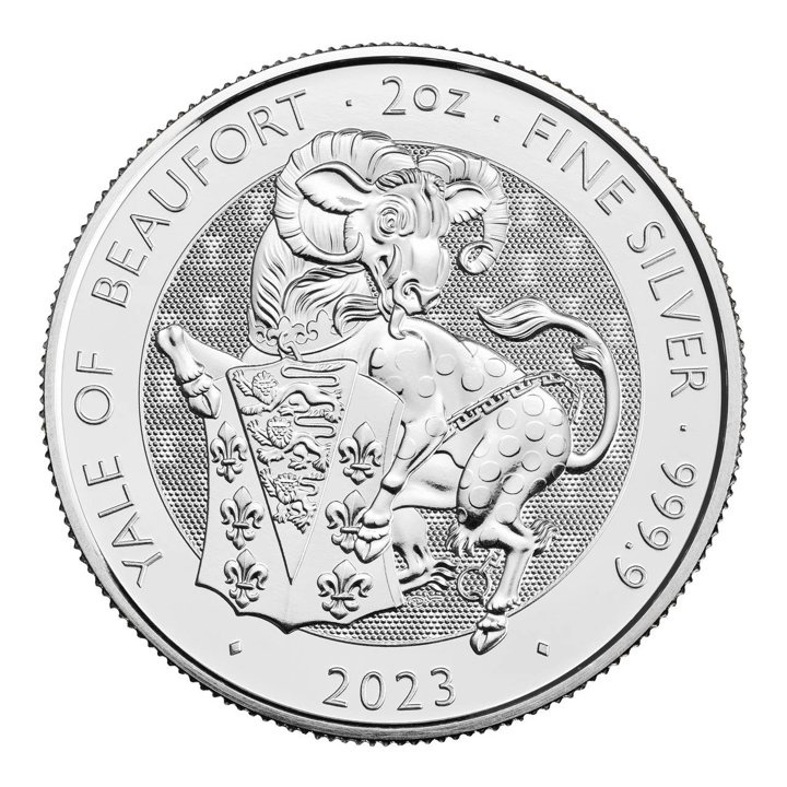 The Royal Tudor Beasts: The Yale Of Beaufort 2 uncje Srebra 2023