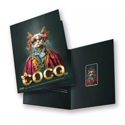 Sztabka The Holy Land Mint - Human Cats - Coco kolorowana 1 uncja Srebra 2025 