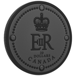 Canada : Cipher royal de la reine Elizabeth II 20 argent 2022 Rhodium noir mat Proof