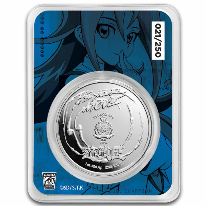 Niue: Yu-Gi-Oh! Rio Kastle coloured 1 oz Plata 2024 Slab