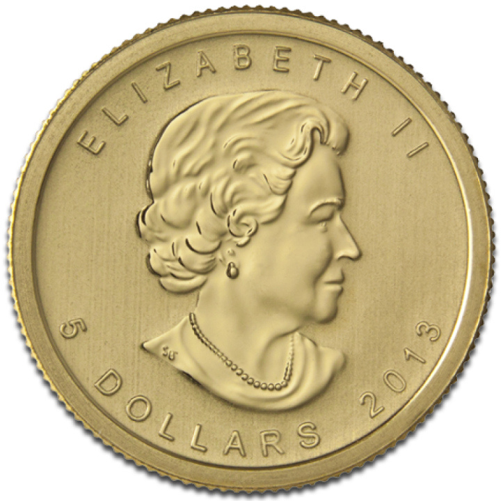 Hoja de arce canadiense 1/10 oz Oro 2013