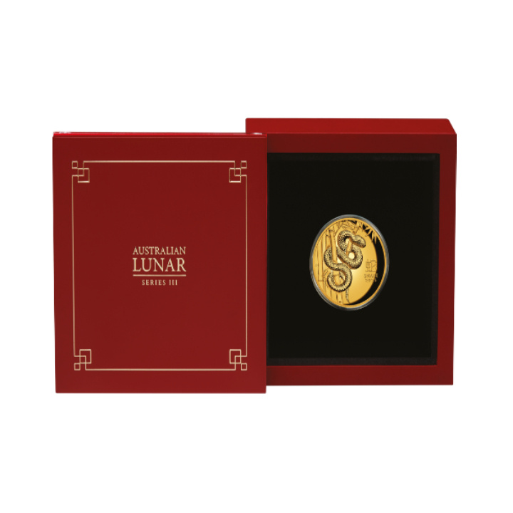 Perth Mint: Lunar III - Anno del Serpente 1 oncia d'oro 2025 Proof High Relief