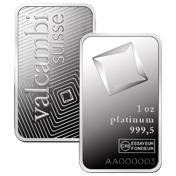 Valcambi: Barren 1 Unze Platin