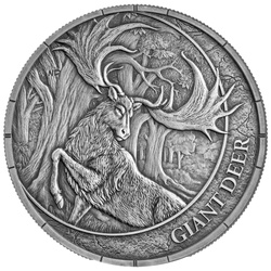 Srebrna Moneta Germania Mint: Megafauna - Giant Deer Oblivion 1 uncja Srebra 2026 Black Light Colours Antiqued Coin