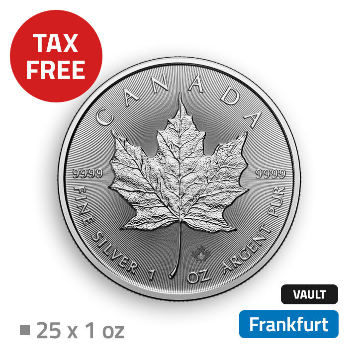 Maple Leaf 25 oz Silver - located at duty free magazine in Frankfurt (Loomis)