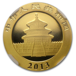 Panda chino 1/4 oz Oro 2013 NGC MS70