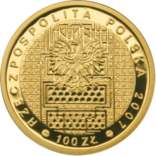 75 Rocznica złamania szyfru Enigmy 8 gramów Złota 2007 Proof