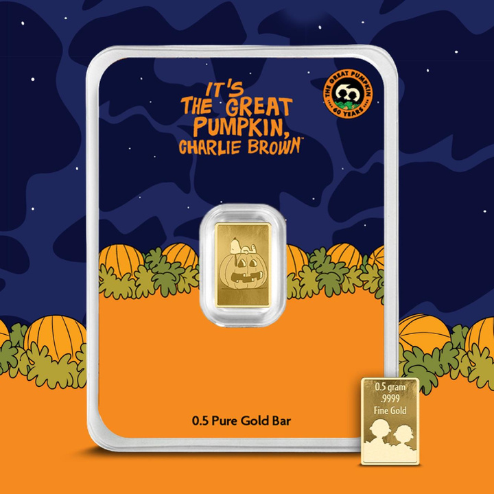 Lingotto d'oro Peanuts - Pumpkin 60th Anniversary 0,5 g d'oro 2026 Prooflike