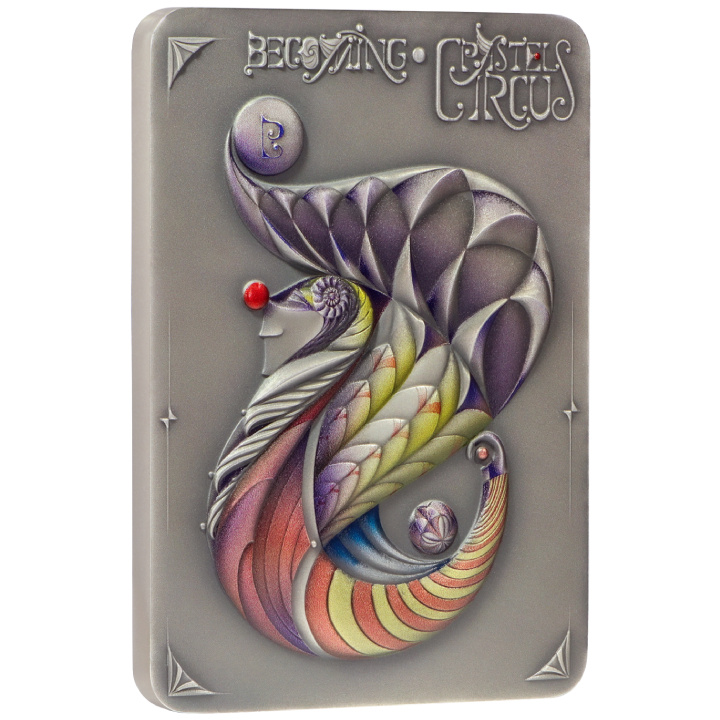 Niue: Pastel Circus - Becoming coloured $5 Silber 2024 High Relief Antiqued Coin