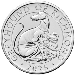 The Royal Tudor Beasts: The Greyhound of Richmond £5 Cupro-nickel 2025