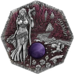 Witchcraft - Herbalist colorată 2 oz Argint 2025 Amethyst Antiqued Coin