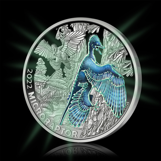 Microraptor gui kolorowany 3 Euro Miedź 2022