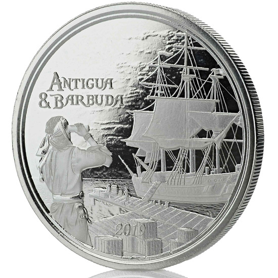 Antigua y Barbuda: Corredor del ron 1 oz Plata 2019