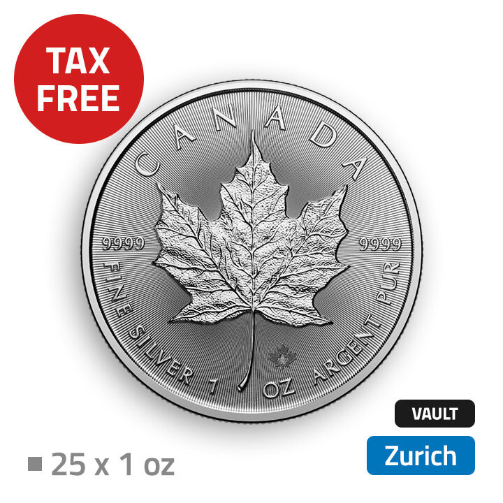 Maple Leaf 25 oz Silver - located at duty free magazine in Zurich
