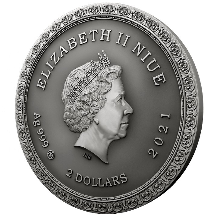 Niue: The Last Look on Palmyra $2 Srebro 2021 High Relief Antiqued Coin