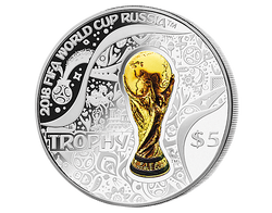 Trofeo 1 onza Plata 2018 Copa Mundial de la FIFA 2018 Proof