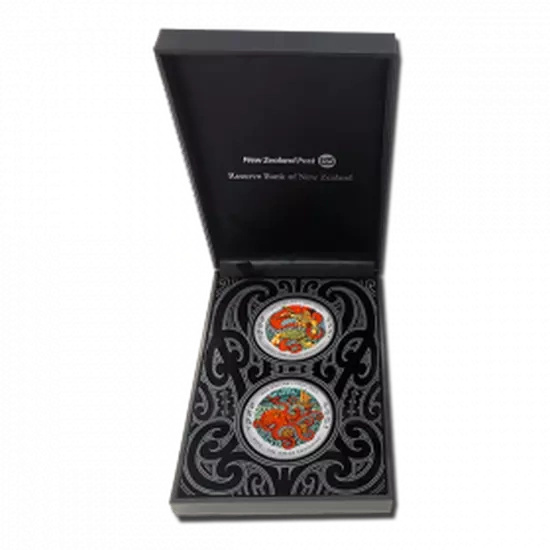 The Great Navigator Kupe: Set of 2 coloured coins 2 oz Silver 2019