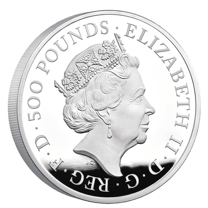 The Royal Tudor Beasts: The Yale of Beaufort 1000 gramů stříbra 2023 Proof