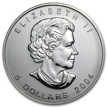 Kanadyjski Liść Klonowy 1 uncja Srebra 2004