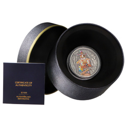 Niue: Fiabe - Hansel e Gretel colorata $1 Argento 2023 Moneta ad alto rilievo anticato