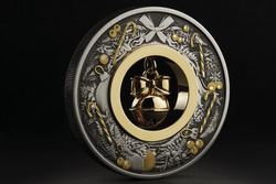 Jingle bell colorée 2 onces d'argent 2022 Antiqued Coin