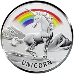 Fiji: Asian Mythical Creatures - Unicorn kolorowany 1 uncja Srebra 2023 