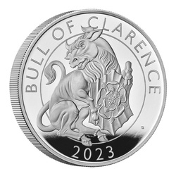 The Royal Tudor Beasts: Il toro di Clarence 5 once d'oro 2023 Proof