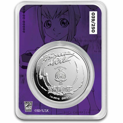 Niue : Yu-Gi-Oh ! Luna colorée 1 once d'argent 2024 Slab