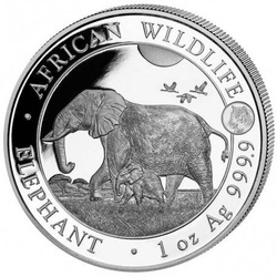 African Wildlife: Somalia Elephant Privy Tiger 1 oz Silber 2022