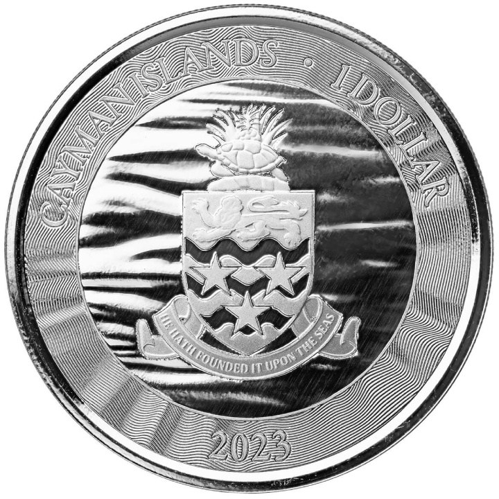 Cayman Islands: Loggerhead Turtle 1 uncja Srebra 2023 Prooflike