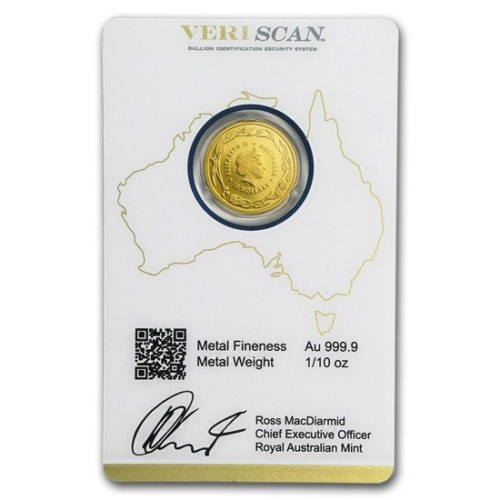 Ausztrál kenguru 1/10 uncia arany 2018 Royal Australian Mint