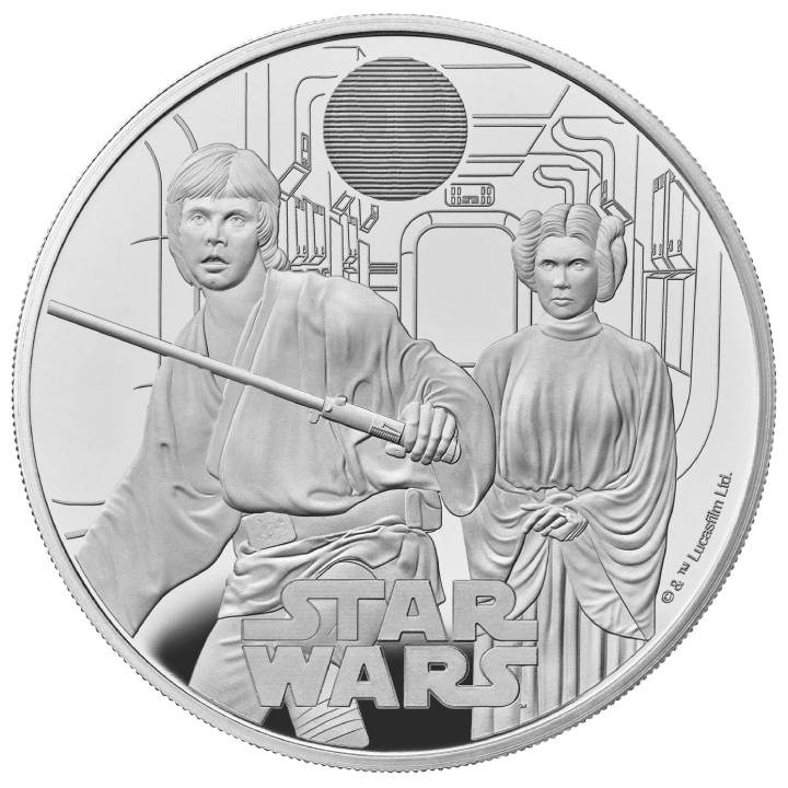 Star Wars Luke Skywalker și Princess Leia 1 oz Argint 2023 Proof