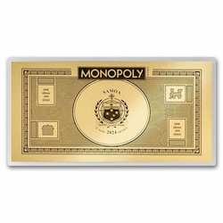 Lingotto Moneta Samoa: Monopoly - Banconote 1 grammo d'oro 2024