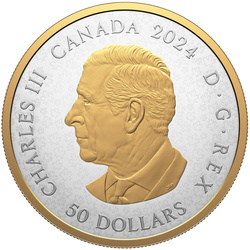 Canada: Heraldic Landscape: Birds of Canada $50 Silber 2024 Gilded Proof Coin