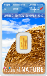 4 x 1 gramo Lingote de Oro Siguiendo la Naturaleza Argor - Heraeus