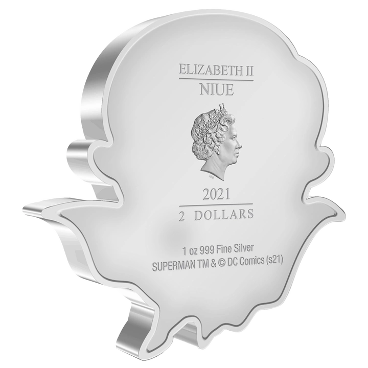 Niue: DC Comics – Superman Flying Chibi Coin, colorized, 1 oz silver, 2021, Proof.