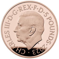75º Aniversario de Su Majestad el Rey Carlos III £5 Oro 2023 Proof
