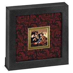 Niue: Caravaggio - The Cardsharps coloured 1 oz Silber 2021 Gilded Proof Coin