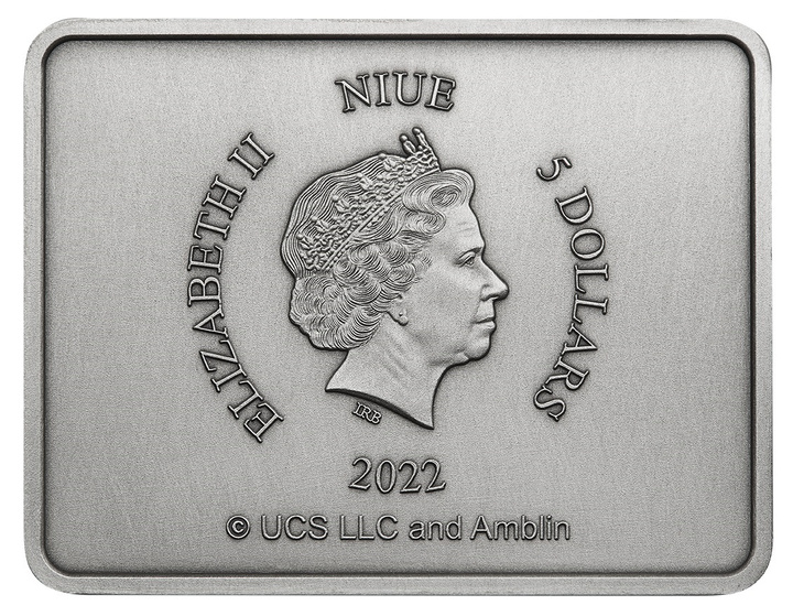 Niue: Jurassic World Dominion - Raptor Country colored 2 oz Silver 2022 Sign Shaped Coin